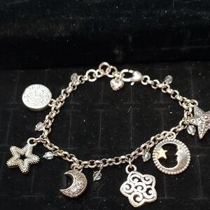 Brighton 8 inch Charm Bracelet with Star and Moon Accents